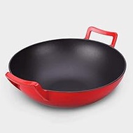 JBJWM Cast Iron Wok, Pre-Seasoned with Diameter and Large Handles, Stir Fry Pan (Size : Small)