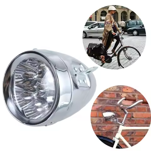 Vintage 7 LED Fixie Bike Headlight Retro Bike Front Light Lamp