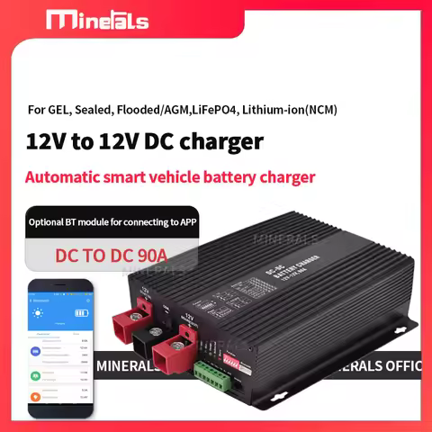 12V 90A DC Charger 12V to 14.6V Converter for LiFePO4 Bluetooth Smart Charger Support Bluetooth Char