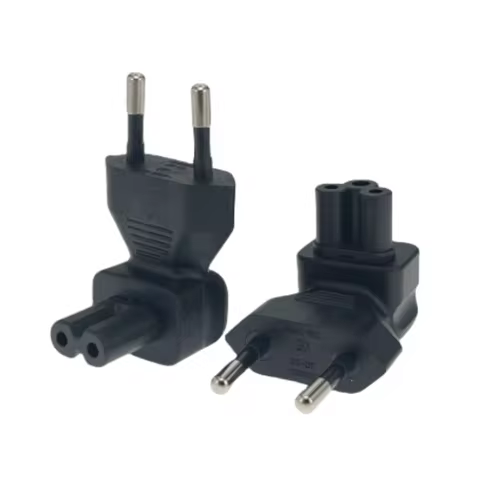 EU to IEC320 C5 / C7 Power Conversion Plugs ,European 2 Pin Male to IEC 320 C5 / C7 Right Angle Powe