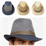 367-4 Straw Hats Fedora Hat Adults Groomsmen Bruno Mars Wedding Fedora Hat for Men Women Fedora Hat