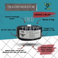 15 ampere donut toroid transformer ct 45v - 32v