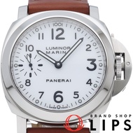 沛納海 Luminor Marina 44mm PAM00113 男士腕錶，白色，帶錶盒、保固卡，不鏽鋼錶殼/皮錶帶，拋光處理，成色極佳 [二手]