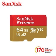 SanDisk Extreme MicroSD A2 64G記憶卡 SDSQXAH-064G-GN6MN