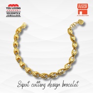 Youloong Rantai/Gelang tangan Siput Cutting design love gantung EMAS916/ Siput cutting design bracel