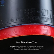 [prosperrise] 1 Red 1 ck Table Tennis Rubber T88 Allround Spin Control Ping Pong Rubber For Table Te