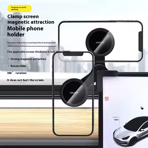 For Tesla Model 3/Y NIO BYD Car Screen Phone Holder MagSafe Magnetic Accessories iPhone Rotate hidde