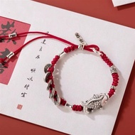 s999 Pure Silver Good Luck Koi Women's Sterling Five Emperor Money Bracelet Anklet Men's Copper Coin