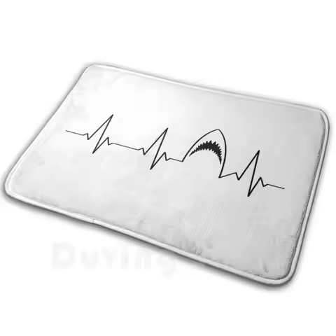 Shark Heartbeat Black Soft Non-Slip Mat Rug Carpet Cushion Shark Shark Shark Jaw