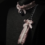 Cosplay Prop Choker Buatan Tangan Lace Bow Choker Tali # 8