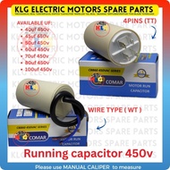 Running capacitor 450vac 40uf 45uf 50uf 60uf 70uf 80uf 100uf for WATER PUMP USE