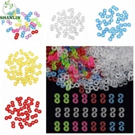 SHANLIN 500pcs Acrylic S Clips, Transparent Colorful Clasp Loom Bands Braid Hook, Loom Rubber Bands 