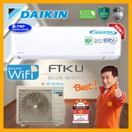 Daikin 1HP/1.5HP/2HP/2.5HP/3HP R32 Deluxe Inverter Air Conditioner FTKU Series (FTKU28B/FTKU35B/FTKU50B/FTKU60B/FTKU71B)