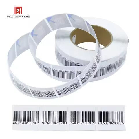1000PCS RF 8.2Mhz Security Labels Sticker Square 1.5 X 1.5 Inch Barcode EAS Checkpoint Compatible EA