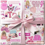 Kakbpe Gift Wrapping Paper, 5 Sheets Folded Flat 20.8 Inch X 30 Inch Per Sheet Durable Singer Fans M