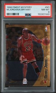 1998-99 Topps Finest Mystery #M1 Michael Jordan / Kobe Bryant PSA 8