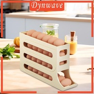 [Dynwave] 4 Tier Egg Tray Holds 30 Eggs, Refrigerator Egg Holder, Automatically Keeps