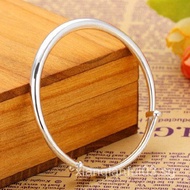 Pure Silver Fashion Bracelet999Pure silver sliding bangle jewelry, smooth surface bangle for women X