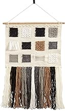 SARO LIFESTYLE Bohem Collection Textured Woven Wall Hanging With Long Tassels, 18" x 28", Multi
