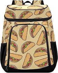 Taco Traditional Mexican Food Pattern Beach Bag Cooler 36 Cans Lightweight Cooler Travel Backpack Lu