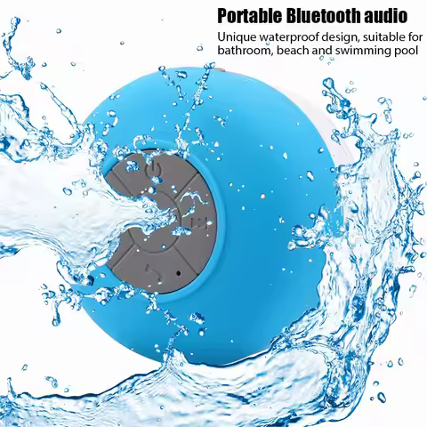 Mini Bluetooth Speaker Waterproof Bathroom Audio Wireless Shower Speakers RGB Light for Phone Soundb