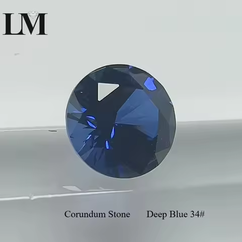 Lab Grown Sapphire Royal Blue Color Round Cut Multiple Sizes Available Making Gemstones for Diy Czoc
