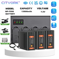 CITYORK NP-F990/980 Sony camera battery Type-C/USB-A charge +4-slot charger for F970/F960//F750/F550