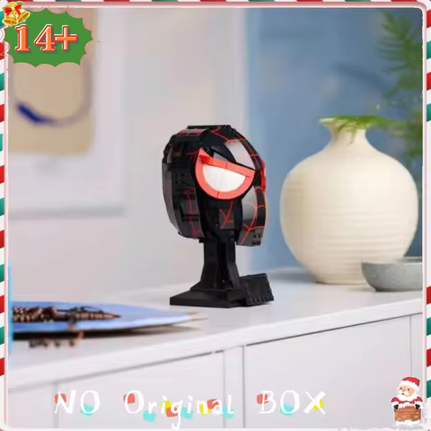Hot 76329 Miles Morales Helmet Mask Puzzle Model Bricks Creative Assembly Puzzle Compatible Building