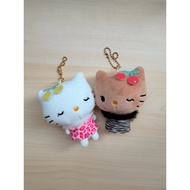 Second Hand Hello Kitty Gyaru Y2K Doll Keychain Tan Skin Leopard Print Zebra Pattern No Hanging Tag