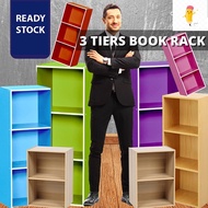 3 Tier Wooden Multipurpose Rack Book Shelf Rak Buku Kabinet Buku Almari Murah Almari Baju