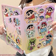 case iPad Gen10 Air6 MINI7 Air7 Gen11 ที่ใส่ปากกา เครยอนชินจัง เคสiPadหมุน 360° Pro11 2024 Gen9 10.2