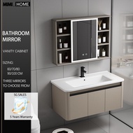 🇸🇬⚡ Bathroom Vanity Cabinet Bathroom Cabinet Mirror Cabinet Set Free Tap and Pop Up Waste Toilet Cabinet Basin Cabinet Toilet Mirror Cabinet Wash Basin