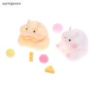 [springeven] Super Soft Cute Q-Bullet Simulated Hamster Fidget Toy Mini Squishy Toys Kawaii Stress Relief Squeeze Toy TPR Deion Toy New Stock
