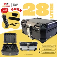 Universal 28L Aluminium Alloy Top Box | Topbox | Kotak Motor | Black / Silver | Accessories