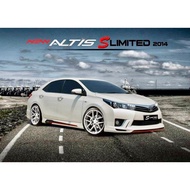 Toyota altis 2014 2015 2016 2017 S Limited bodykit body kit front side rear skirt lip cover trim Slimited