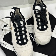 【配件 防塵袋 💕】Chanel 23k 經典黑白 熊貓運動鞋 麂皮