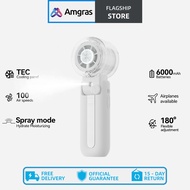 Amgras Metaice Fan Ultra2 Portable Turbo Mist Cooling fan 100 Level Adjustable180° Foldable LED Disp