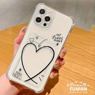 Clear Lines Heart Casing For Infinix Hot 50 40 50i 40i 30i Note 40 Pro Plus 30 Smart 9 8 Pro 7 Plus 
