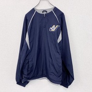 90年代古著Holloway半拉鍊防風夾克，海軍藍，L碼