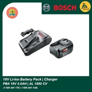 BOSCH 18V Battery Pack PBA 18V 4.0AH Professional Battery | AL 1880 CV Charger ( 1 600 A01 1T8 | 1 6
