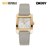 [FREE GIFT] DKNY City Midi Brown Leather Analog Quartz Watch For Women DK1L004L0025