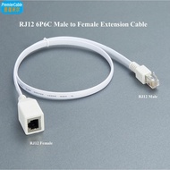 RJ12 6P6C Male to Female Extension Cable Male (6P6C) to RJ12 Female (6P6C) Extension Flat Cord  X