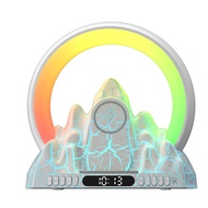 Music Rhythm Pickup Clock Bluetooth-Compatible Speaker USB Charging RGB Alarm Clock Wireless Charger