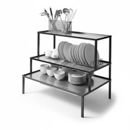 不鏽鋼304三層瀝水架 餐廳碗盤瀝乾架 廚房收納架 商用餐具風乾架