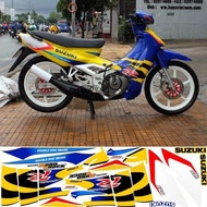 SUZUKI Original standard sticker stripping satria R 120 Lumba 2002 colorSUZUKI Yellow stripbiru