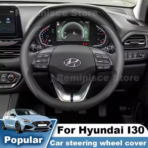 New Style Leather Car Steering Wheel Cover For Hyundai I30 N Line I30 I10 2007-2027 Auto Steering Wh