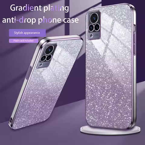 For VIVO V21 Luxury Electroplated Glitter Phone Case For Vivo V21E 4G Y73 4G Case shockproof Clear S