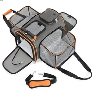 ✈◔Large Reversible Expandable Cat and Dog Carrier - with fleece pad and pockets for cats/dogs up to 