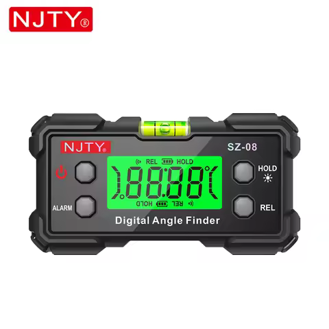 NJTY Digital Protractor Angle Finder Gauge Backlit Flip Screen Magnetic Inclinometer with Absolute R
