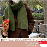 [SG] Winter Thick Cable Knit Scarf Unisex Pure Color Winter Neck Wrap Chunky Long Warm Scarfs Knitti